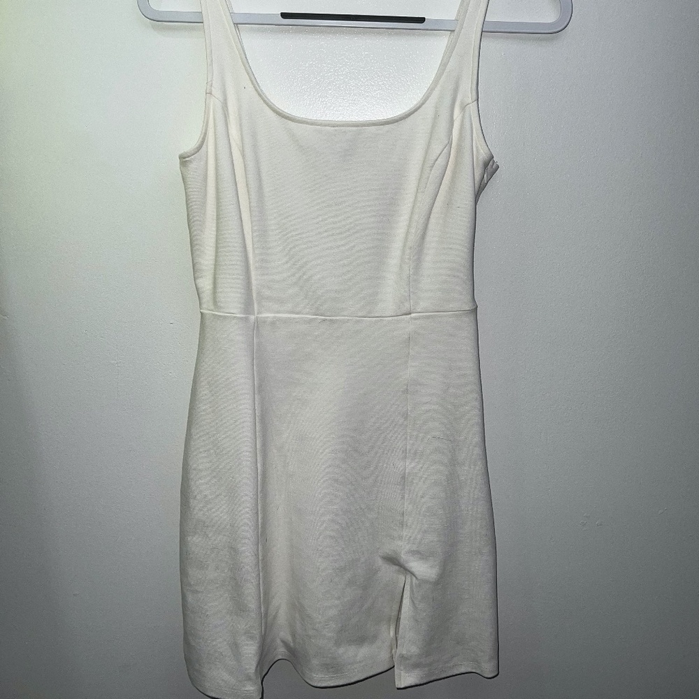 White Sleeveless Mini Dress WHITE Small